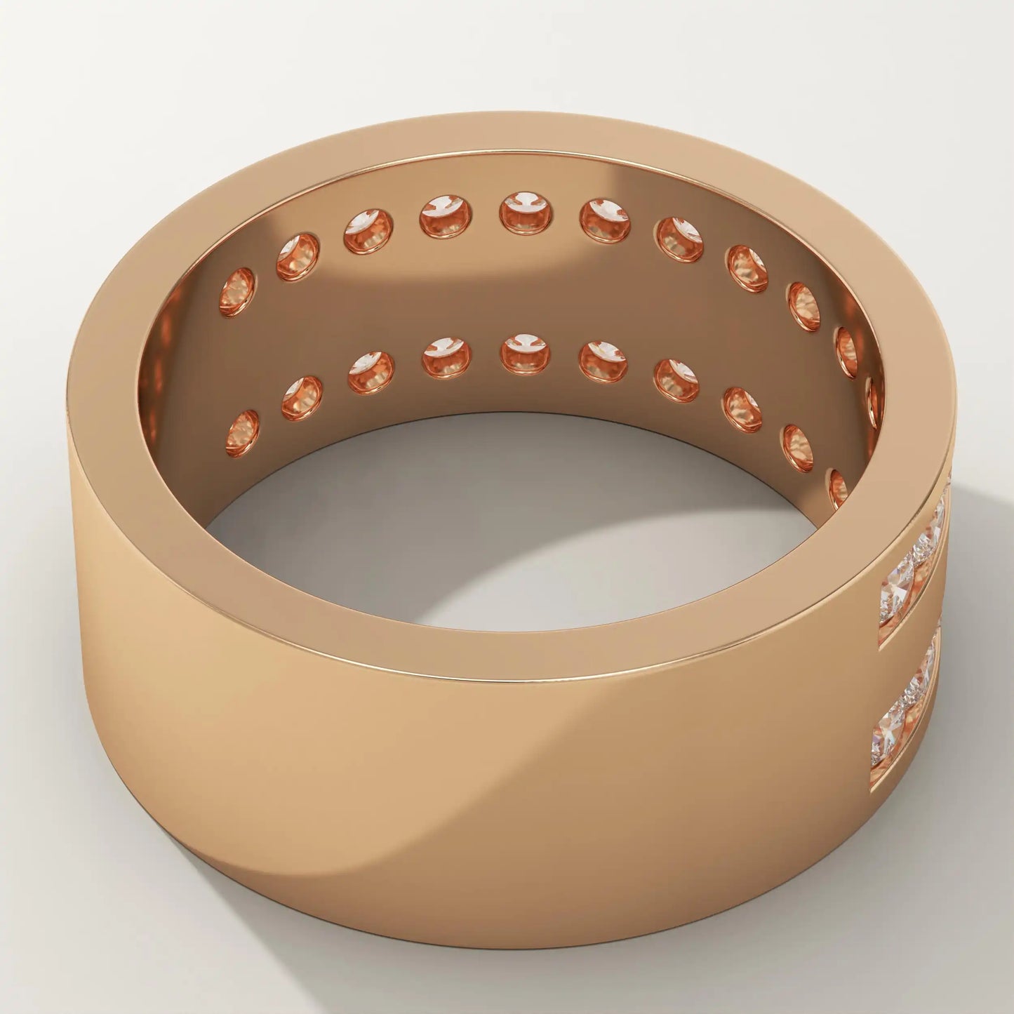 1.12 TCW Round Lab-Grown Diamond Channel Setting Wedding Band For Men