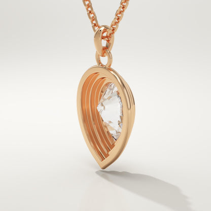 2 CT Pear Lab-Grown Diamond Solitaire & Bezel Necklace