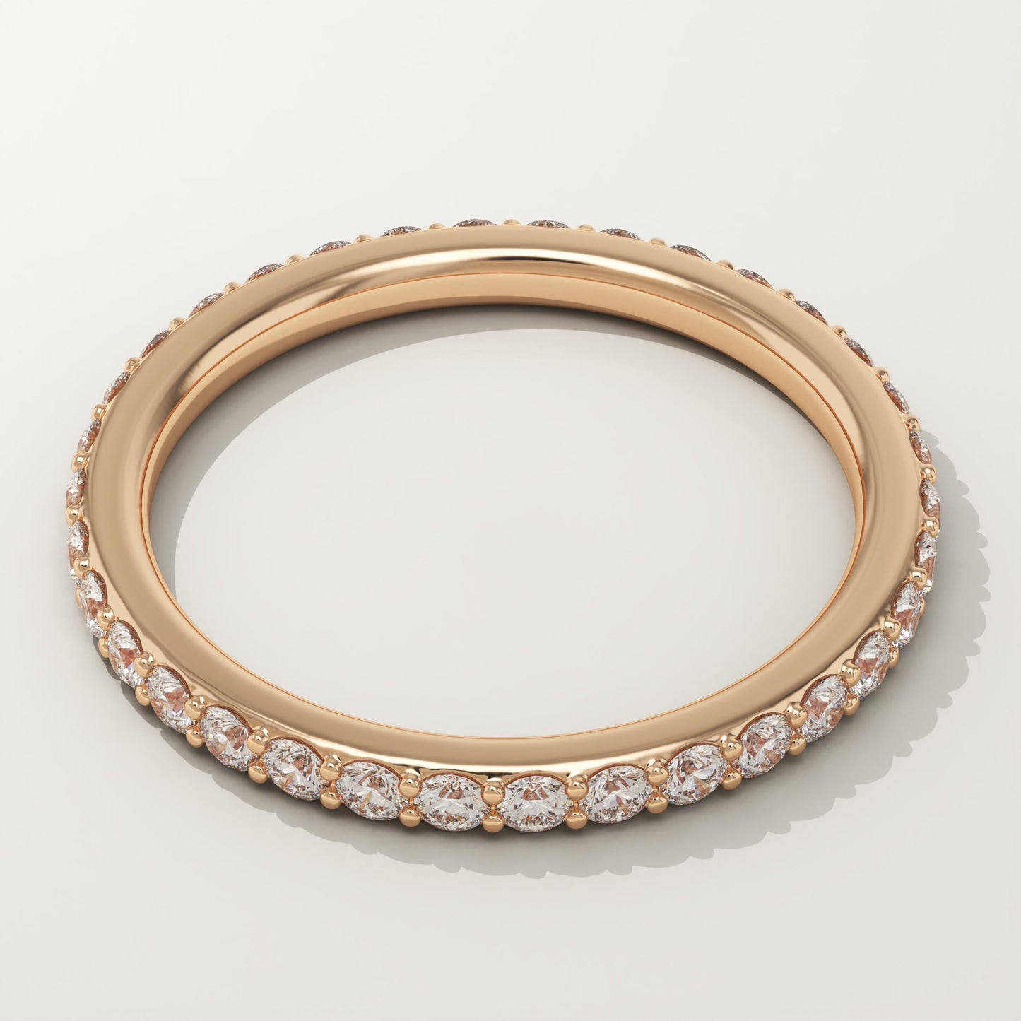 0.74 TCW Round Lab-Grown Diamond Full Eternity Wedding Band