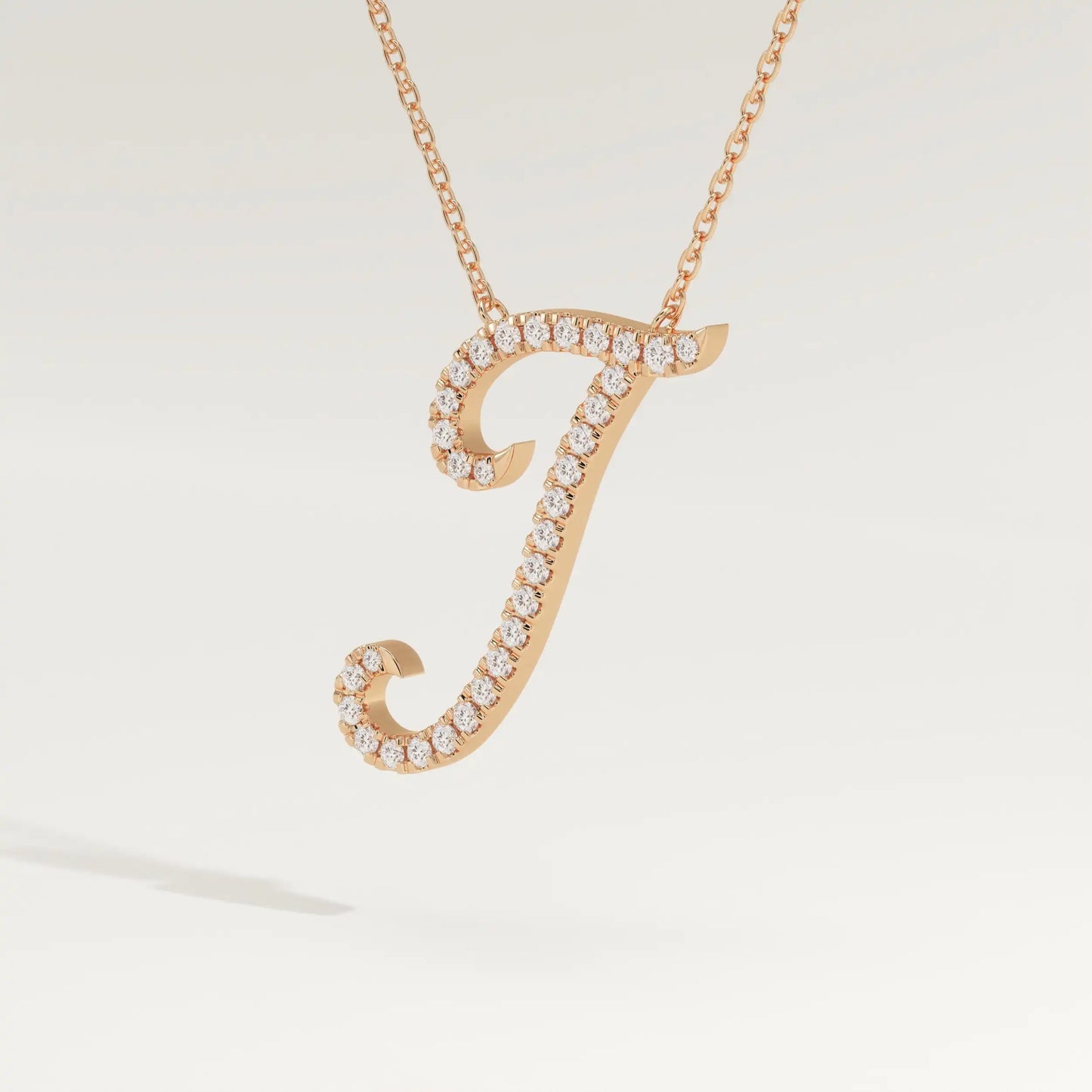 0.189 TCW Round Lab-Grown Diamond I Initial Necklace