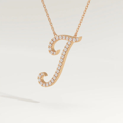 0.189 TCW Round Lab-Grown Diamond I Initial Necklace