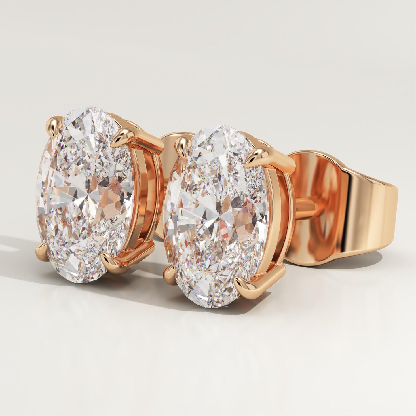 1 TCW Oval Lab-Grown Diamond Stud Earrings