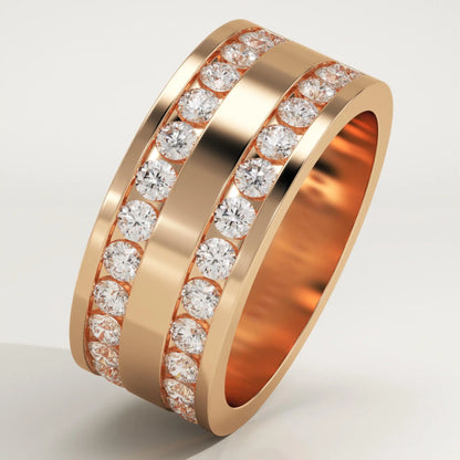 1.12 TCW Round Lab-Grown Diamond Channel Setting Wedding Band For Men