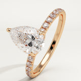 1.5 CT Pear Cut Pave Lab-Grown Diamond Engagement Ring