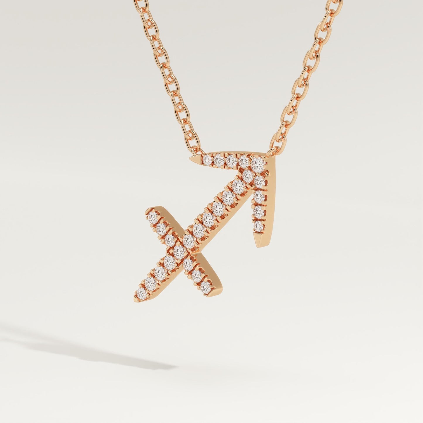 0.273 TCW Round Lab-Grown Diamond Sagittarius Zodiac Necklace