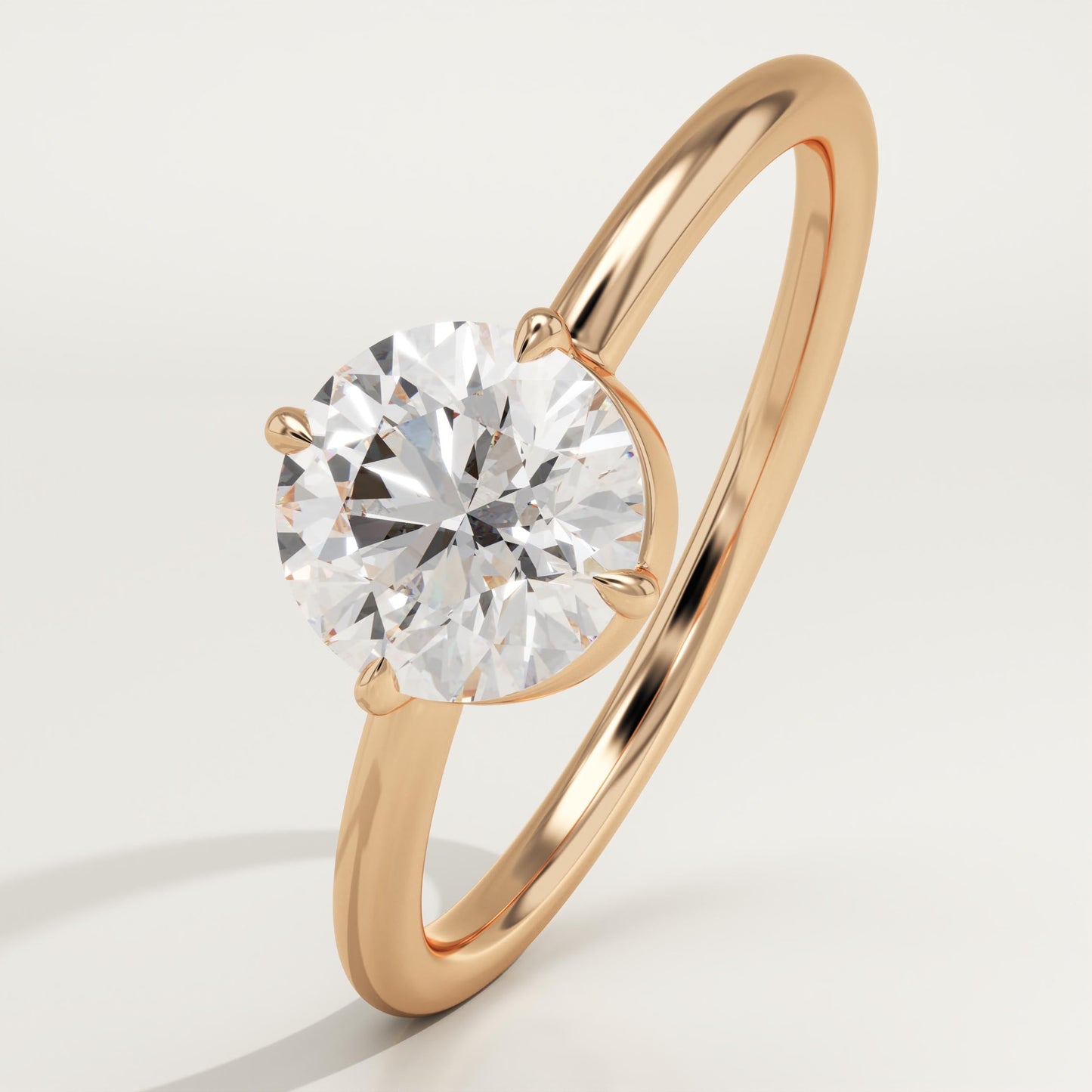 Round Cut Solitaire Lab-Grown Diamond Engagement Ring
