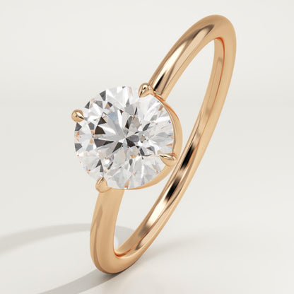 Round Cut Solitaire Lab-Grown Diamond Engagement Ring
