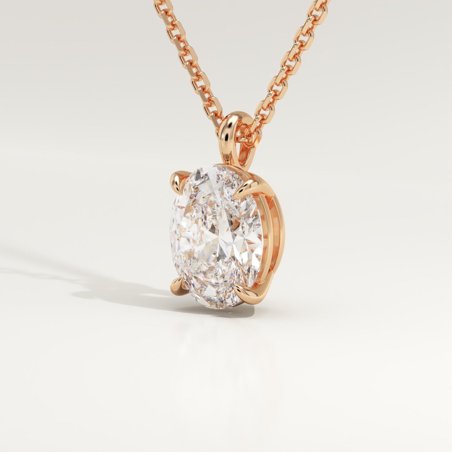 2 CT Oval Lab-Grown Diamond Solitaire Necklace