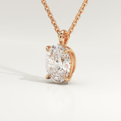 2 CT Oval Lab-Grown Diamond Solitaire Necklace