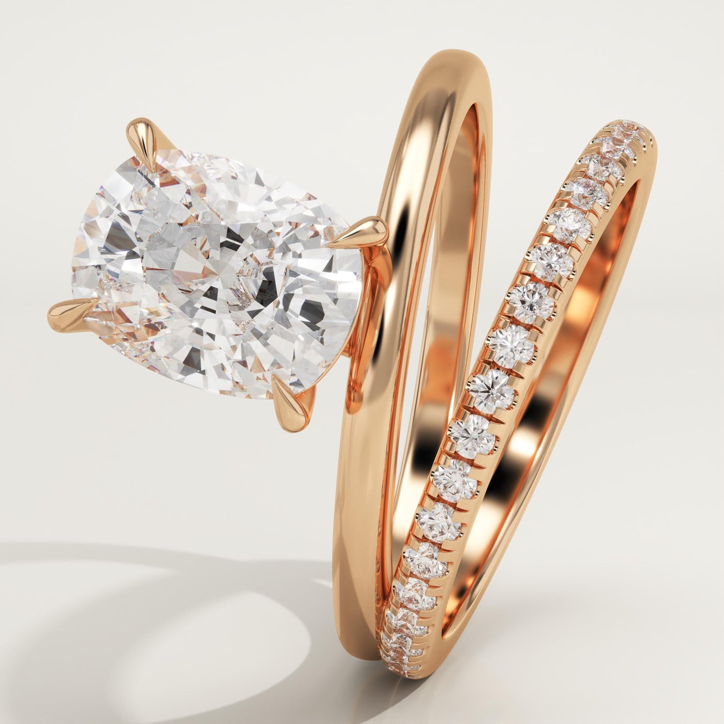 Elongated Cushion Cut Pave Lab-Grown Diamond Engagement Ring