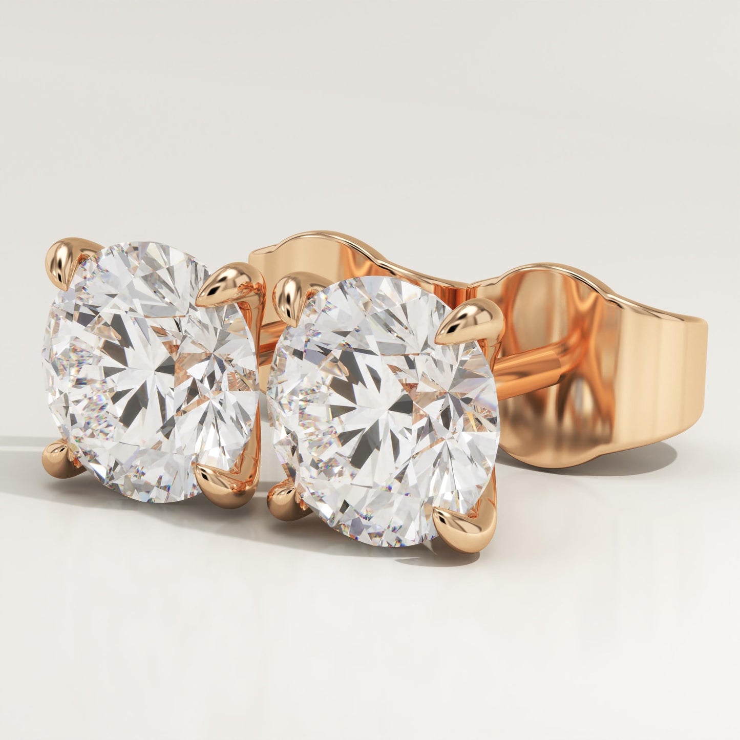 1 TCW Round Lab-Grown Diamond Stud Earrings