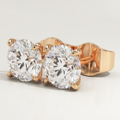 1 TCW Round Lab-Grown Diamond Stud Earrings