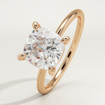2.0 CT Cushion Cut Solitaire Lab-Grown Diamond Engagement Ring