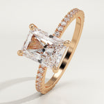 2.0 CT Radiant Cut Pave Lab-Grown Diamond Engagement Ring