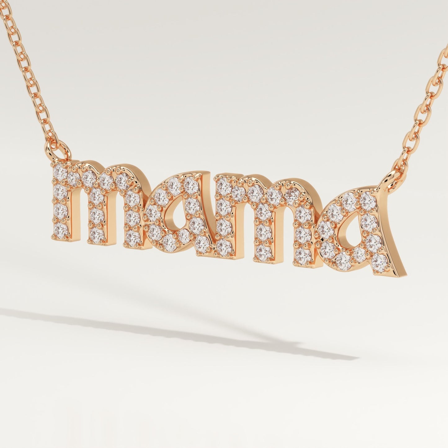 0.17 TCW Round Lab-Grown Diamond Mama Charm Necklace
