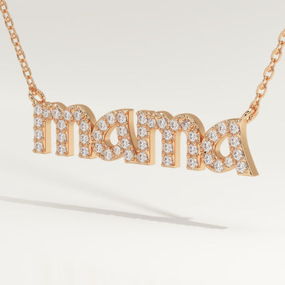 0.17 TCW Round Lab-Grown Diamond Mama Charm Necklace