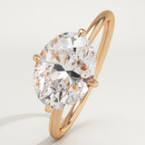 2.0 CT East West Oval Cut Hidden Halo Lab-Grown Diamond Engagement Ring
