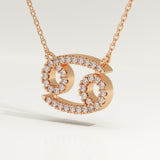 0.175 TCW Round Lab-Grown Diamond Cancer Zodiac Necklace