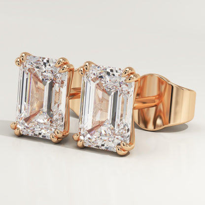 1 TCW Emerald Lab-Grown Diamond Stud Earrings