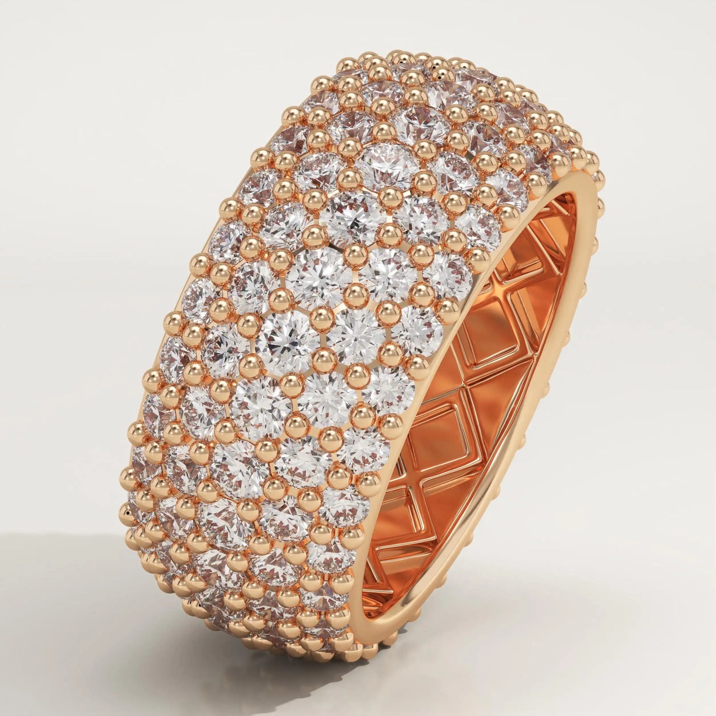 5.5 TCW Round Lab-Grown Diamond Multi Stone Wedding Band For Men