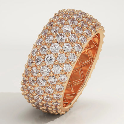 5.5 TCW Round Lab-Grown Diamond Multi Stone Wedding Band For Men