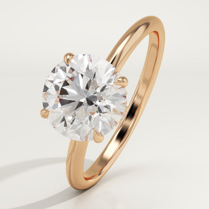 Round Cut Hidden Halo Lab-Grown Diamond Engagement Ring