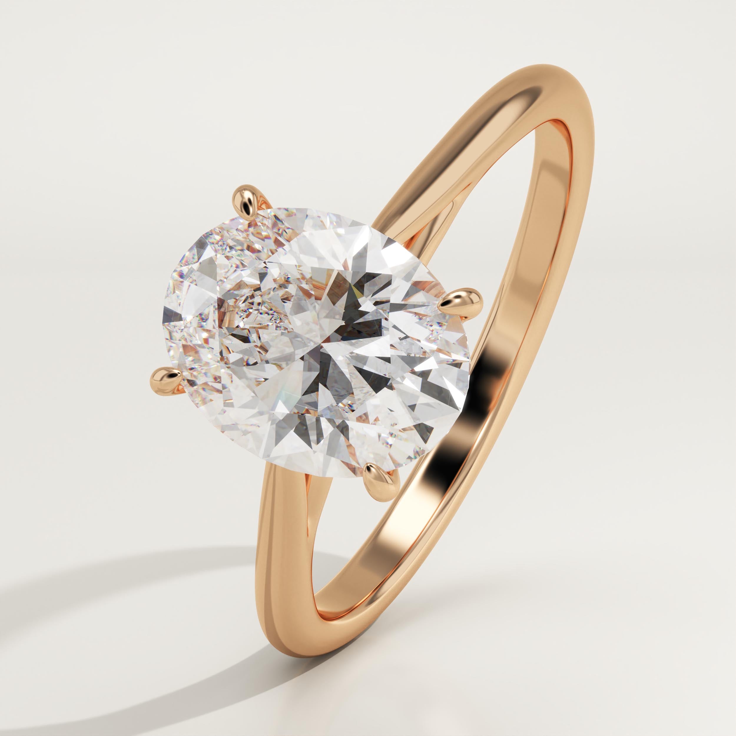 2.0 CT Oval Cut Solitaire Lab-Grown Diamond Engagement Ring