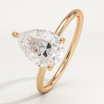 2.0 CT Pear Cut Hidden Halo Lab-Grown Diamond Engagement Ring