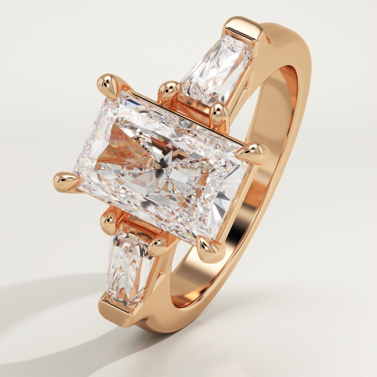Radiant Cut Three Stone Lab-Grown Diamond Engagement Ring
