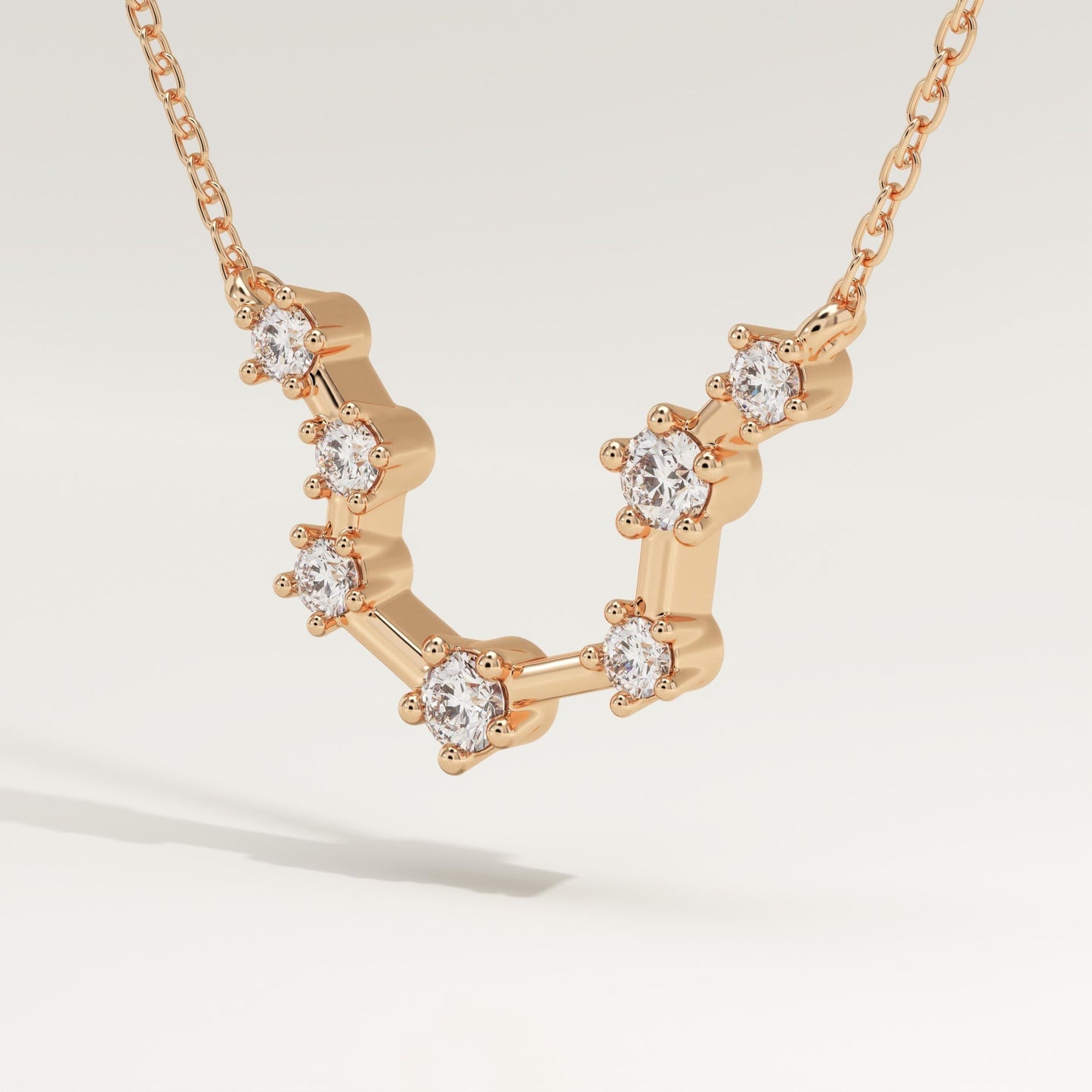 0.2 TCW Round Lab-Grown Diamond Leo Constellation Necklace