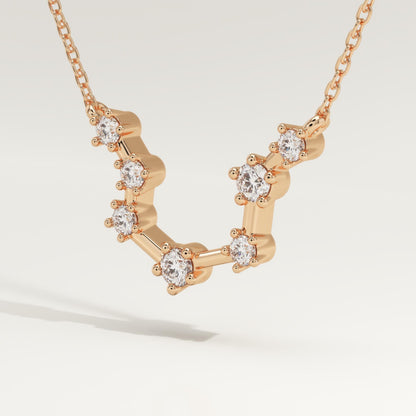 0.2 TCW Round Lab-Grown Diamond Leo Constellation Necklace