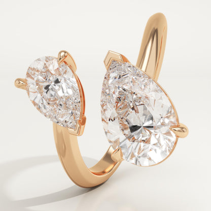 2.75 TCW Pear Cut Toi Et Moi Lab-Grown Diamond Engagement Ring
