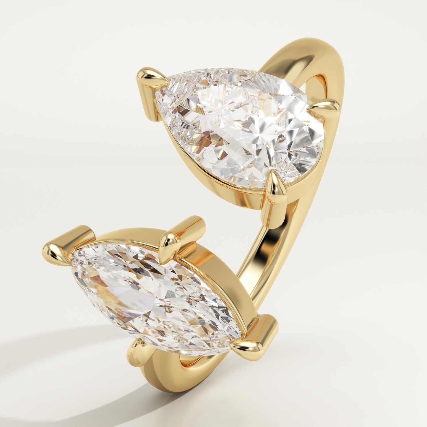 2 TCW Pear & Marquise Cut Toi Et Moi Lab-Grown Diamond Engagement Ring