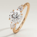 1.5 CT Round Cut Three Stone Lab-Grown Diamond Engagement Ring