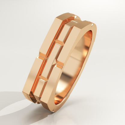 Geometric Wedding Band For Men