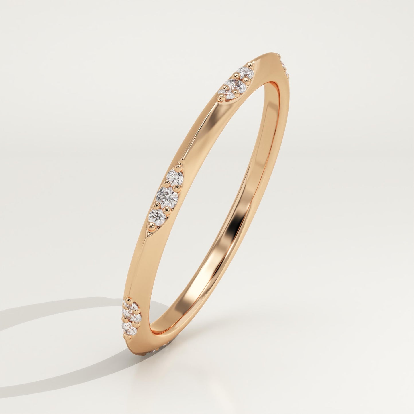 0.09 TCW Round Lab-Grown Diamond Flush Setting Wedding Band
