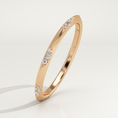 0.09 TCW Round Lab-Grown Diamond Flush Setting Wedding Band