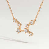 0.103 TCW Round Lab-Grown Diamond Virgo Constellation Necklace