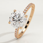 2.0 CT Round Cut Pave Lab-Grown Diamond Engagement Ring