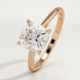 2.0 CT Cushion Cut Solitaire Lab-Grown Diamond Engagement Ring