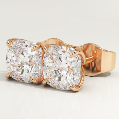 1 TCW Cushion Lab-Grown Diamond Stud Earrings