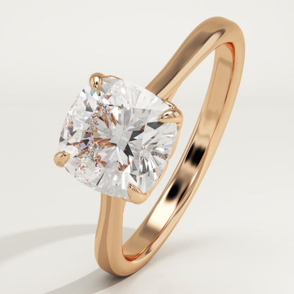 1.75 CT Cushion Cut Solitaire Moissanite Engagement Ring