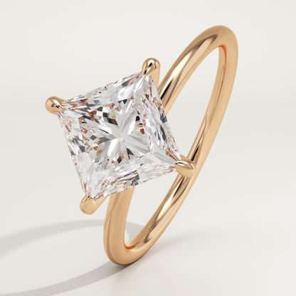 East West Princess Cut Solitaire Lab-Grown Diamond Engagement Ring