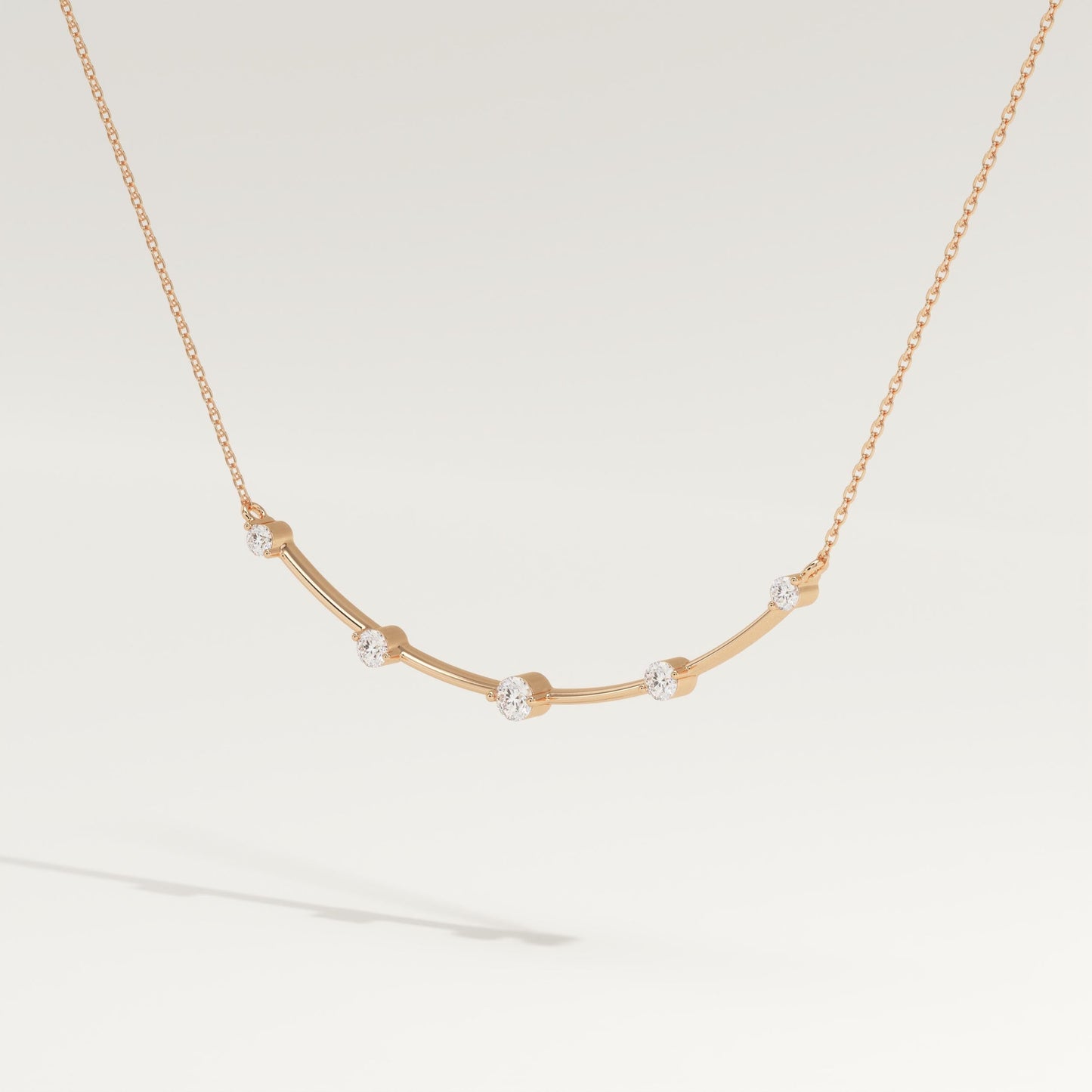 0.31 TCW Round Lab-Grown Diamond Smile Charm Necklace