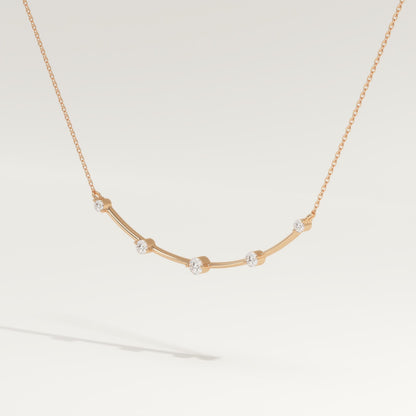 0.31 TCW Round Lab-Grown Diamond Smile Charm Necklace