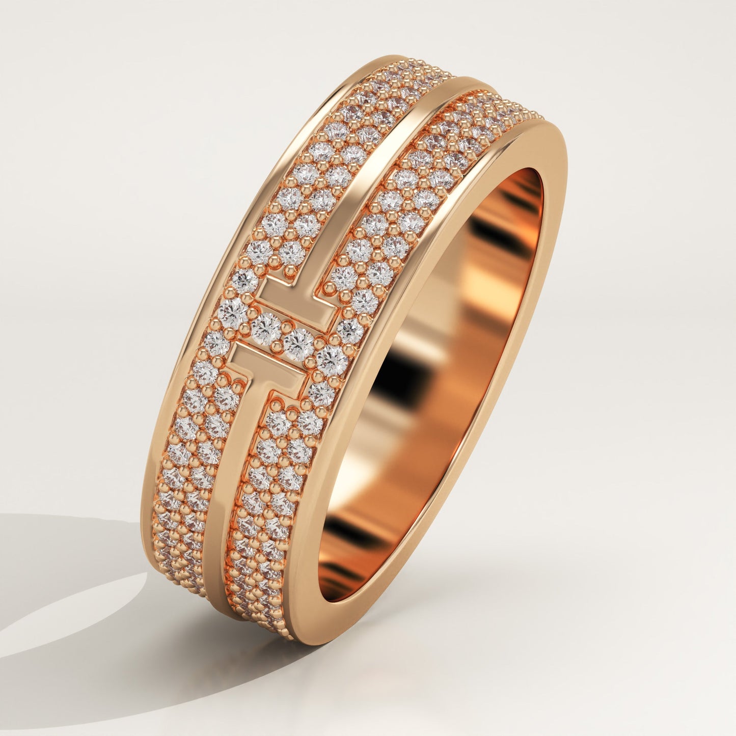0.866 TCW Round Lab-Grown Diamond Multi Stone Wedding Band