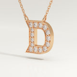 0.243 TCW Round Lab-Grown Diamond D Initial Necklace
