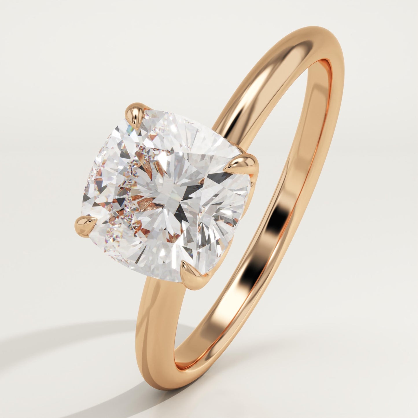 Cushion Cut Solitaire Lab-Grown Diamond Engagement Ring