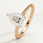 2.0 CT Pear Cut Solitaire Lab-Grown Diamond Engagement Ring