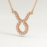 0.12 TCW Round Lab-Grown Diamond Taurus Zodiac Necklace